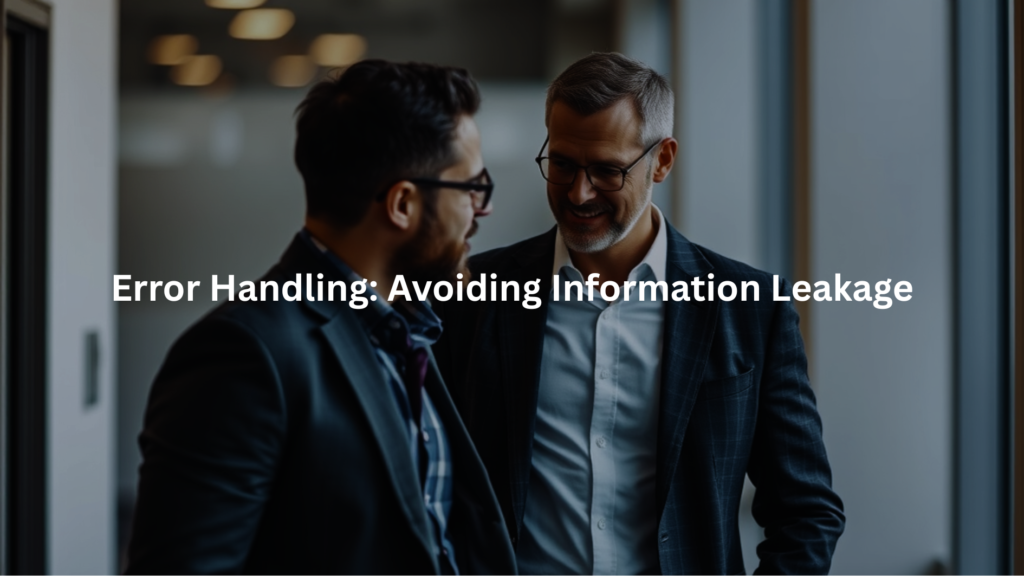 Error Handling: Avoiding Information Leakage