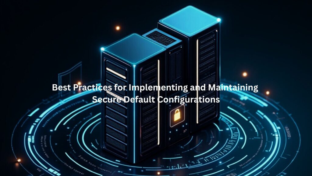 A sleek server rack surrounded by glowing lines of code that move in a loop, symbolizing automation keeping settings consistent.
