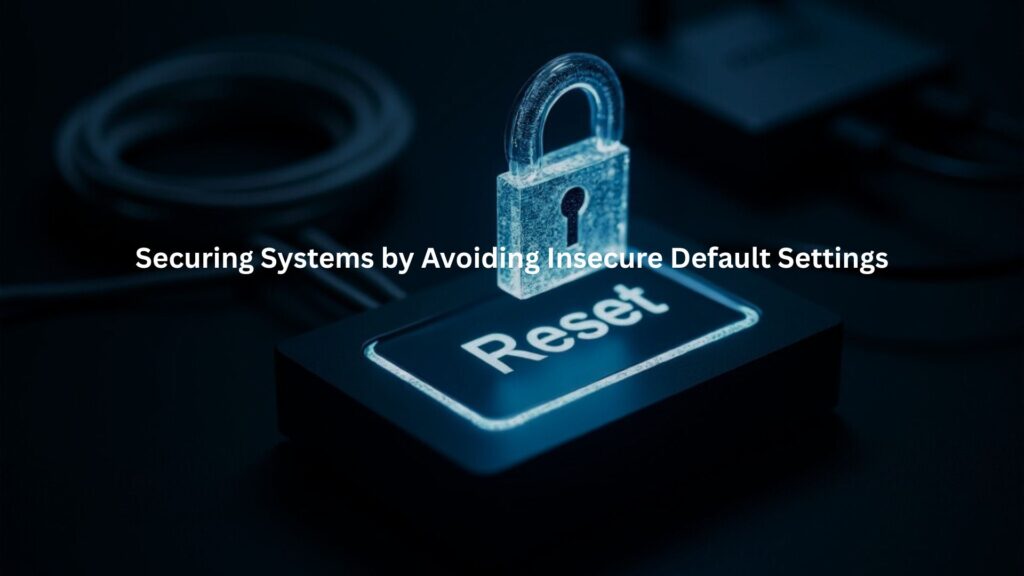 A large “reset” button on a network device, but over it floats a glowing transparent digital padlock.