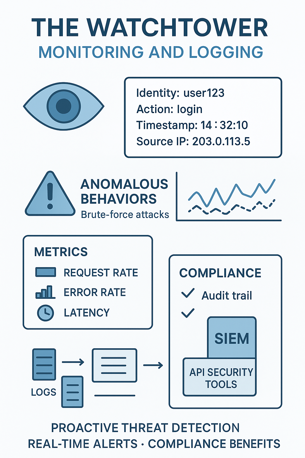  Comprehensive API monitoring and security tools for proactive threat detection and compliance auditing.