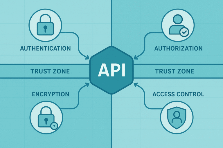 Secure API integration with authentication, authorization, encryption, and access control.