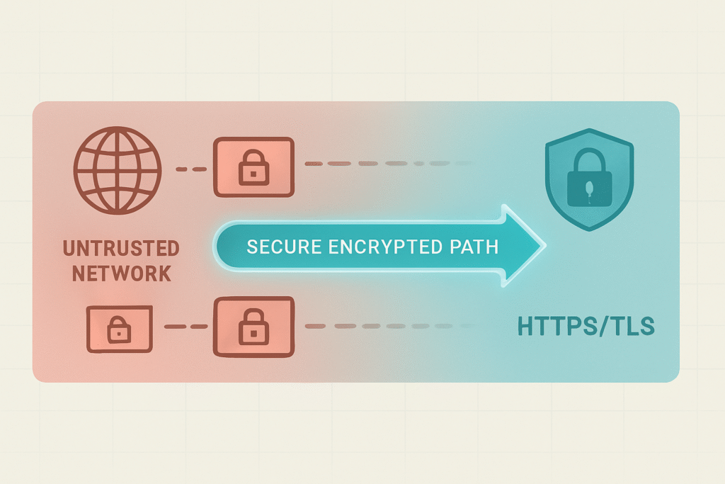Securing API communications across untrusted networks through encryption and trusted authentication.