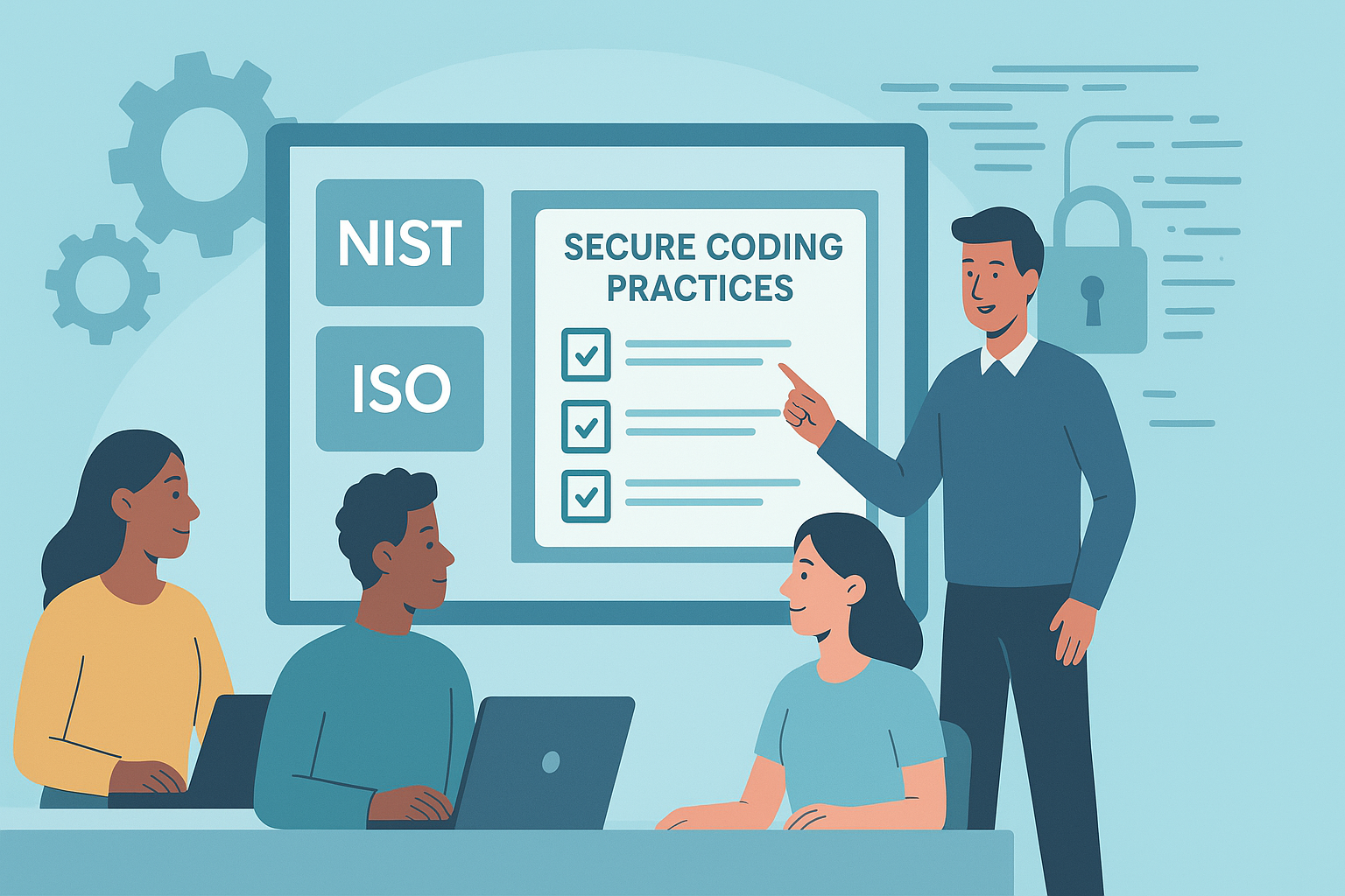 Embedding security throughout the process, from NIST guidelines to ISO compliance, for comprehensive protection.