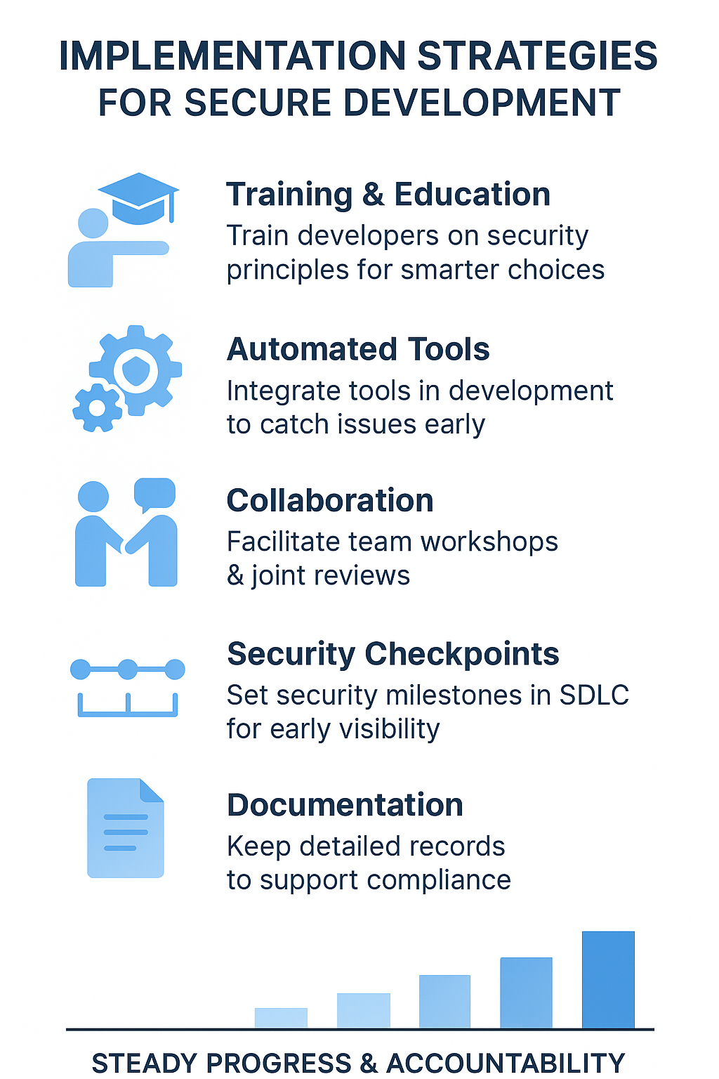 Integrating security early through training, automation, and collaboration: Strategies for secure software development.