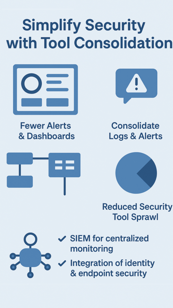 Simplifying the security landscape by reducing alert fatigue, consolidating data sources, and centralizing monitoring for a more robust defense.