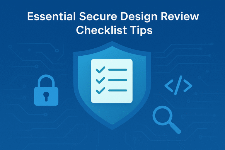 Checklist with various security-related items to review during the design process.