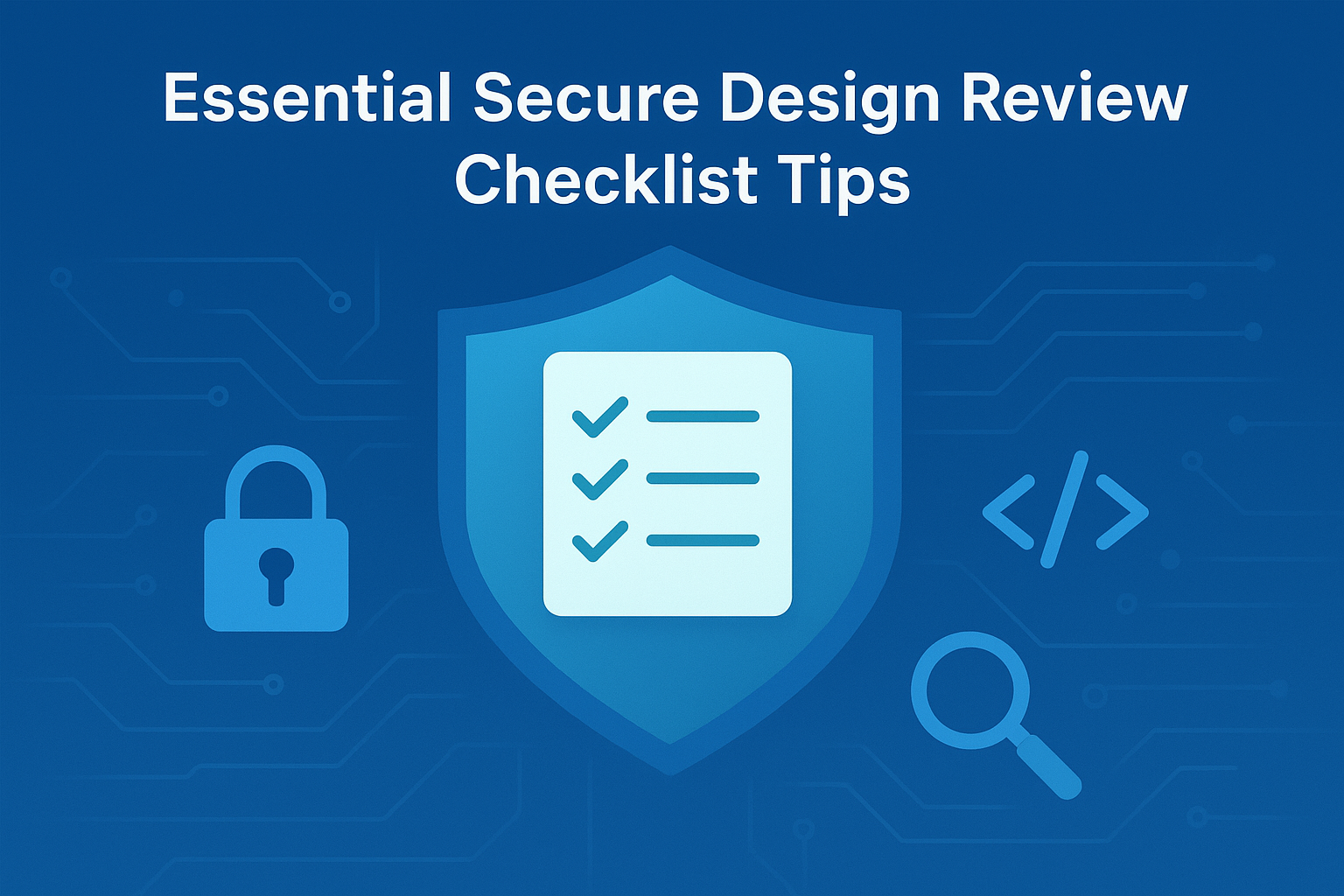 Checklist with various security-related items to review during the design process.
