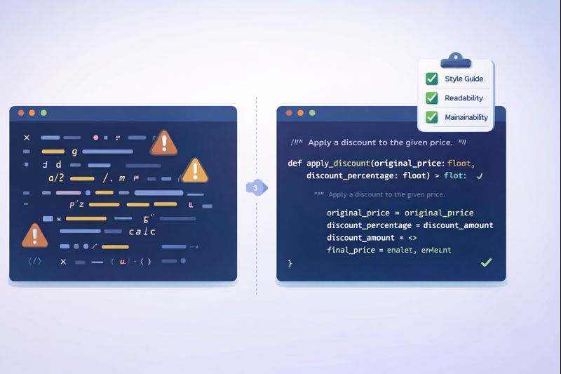 [Effective Prompting Techniques]: An image showcasing the interplay between code and a style guide, highlighting the importance of clear instructions.