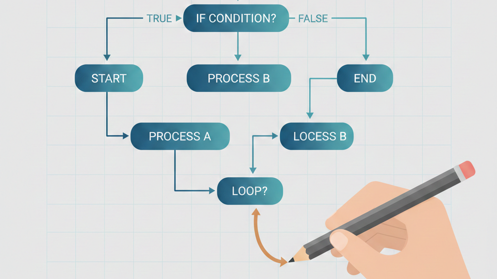 Flowchart illustrating a debugging process for AI-generated code, highlighting key steps and decision points.