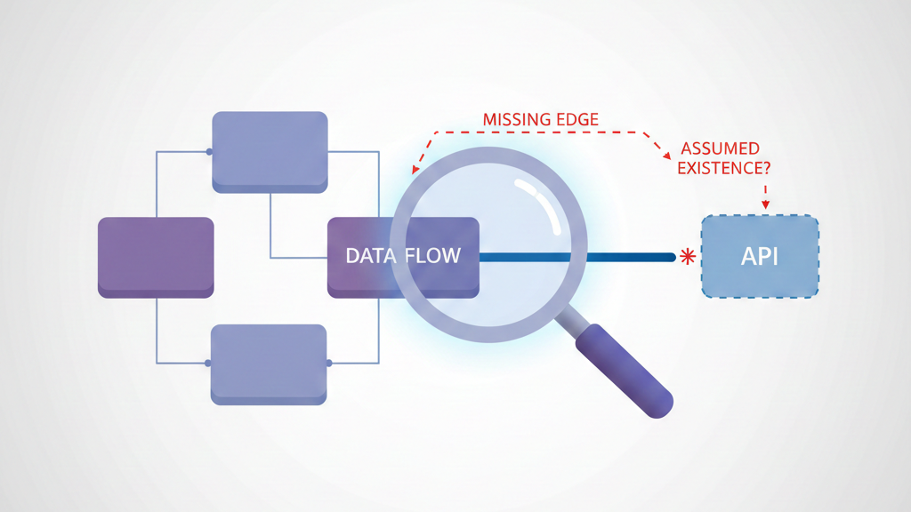 Visualizing data flow and API interactions to debug AI-generated code effectively.