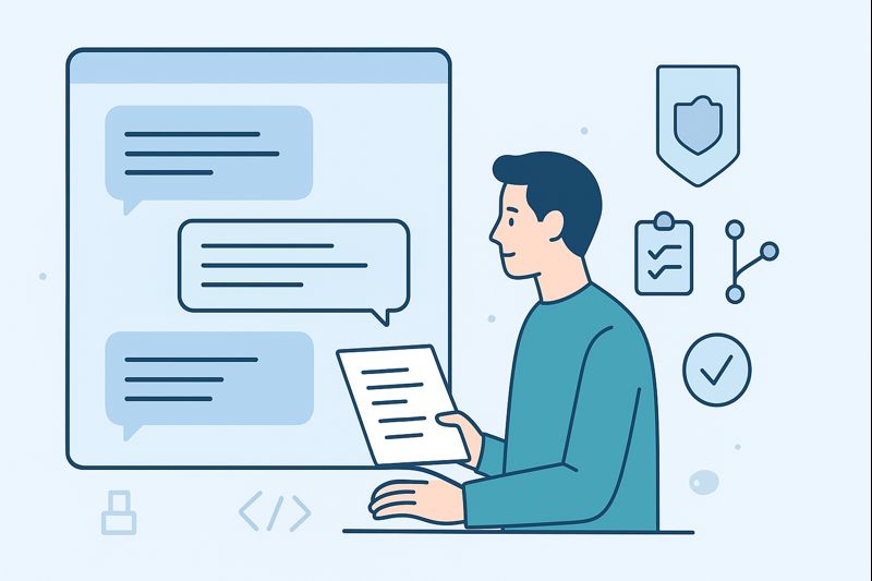 [how to transition from traditional to vibe coding] Programmer reviewing code and documentation in a modernized development environment.