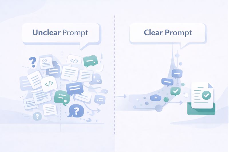[why prompt clarity is so important] Unclear prompts lead to ambiguity, while clear prompts guide successful AI interactions.