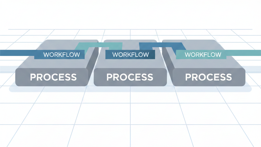 Workflow process differences: Three distinct processes with unique workflows, emphasizing organizational structure and efficiency.