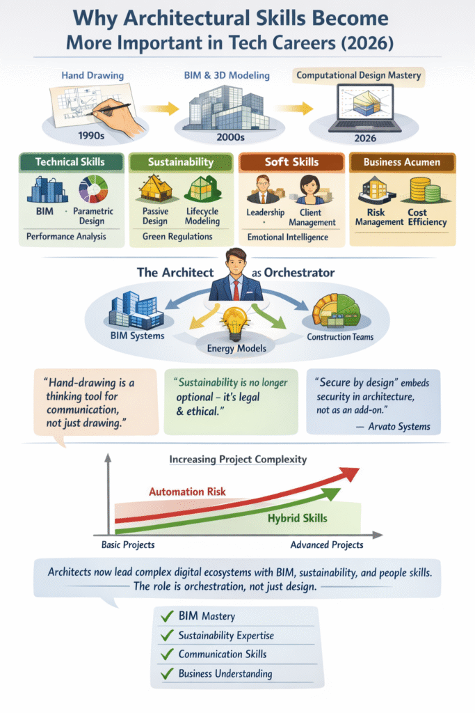 why architectural skills become more important in modern projects balancing communication, business goals, and systems thinking