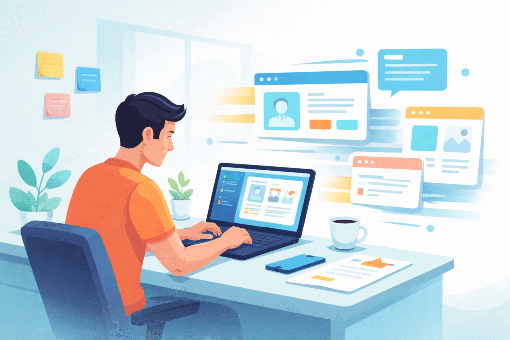 Will Vibe Coding Replace Software Developers showing fast AI prototyping workflow on a laptop