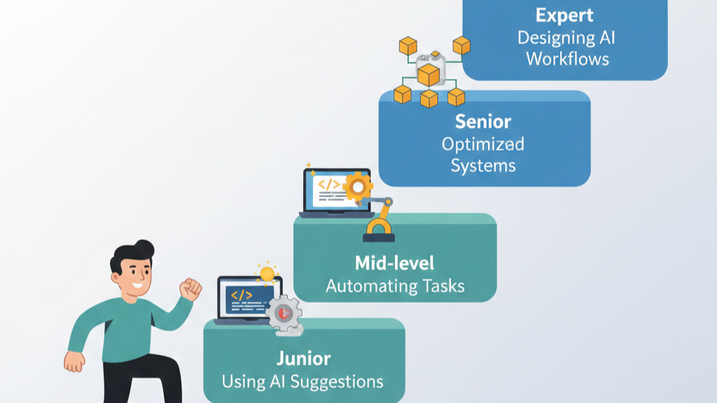 What is the career path for an AI-assisted coder comparing traditional development and AI-powered workflows