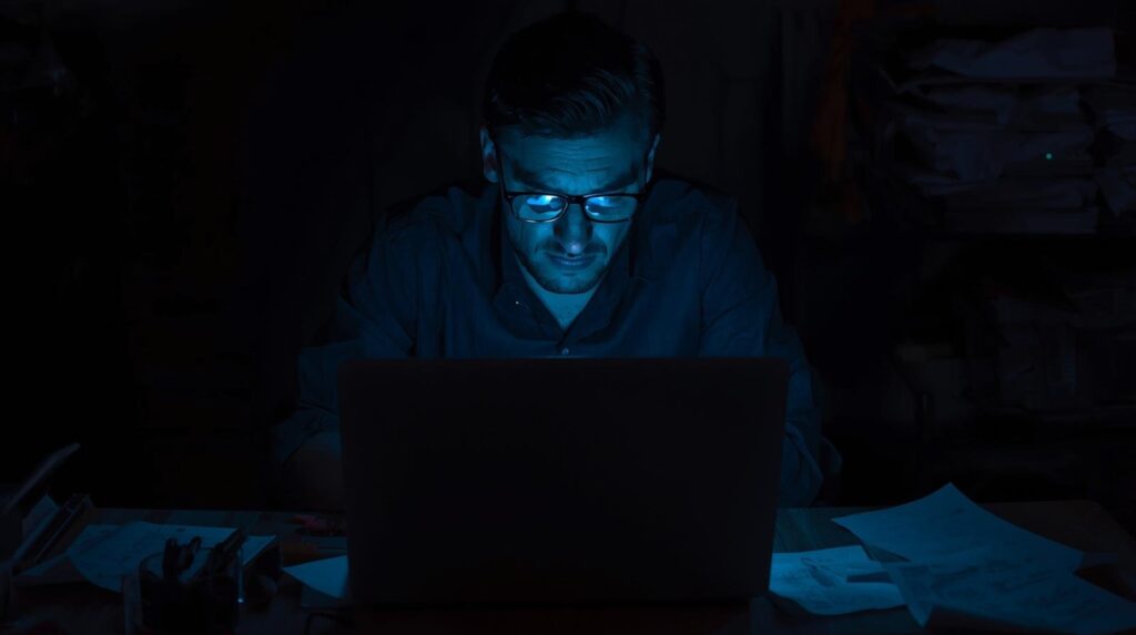 Developer focused on laptop screen learning how to build custom AI coding agents in dark workspace environment