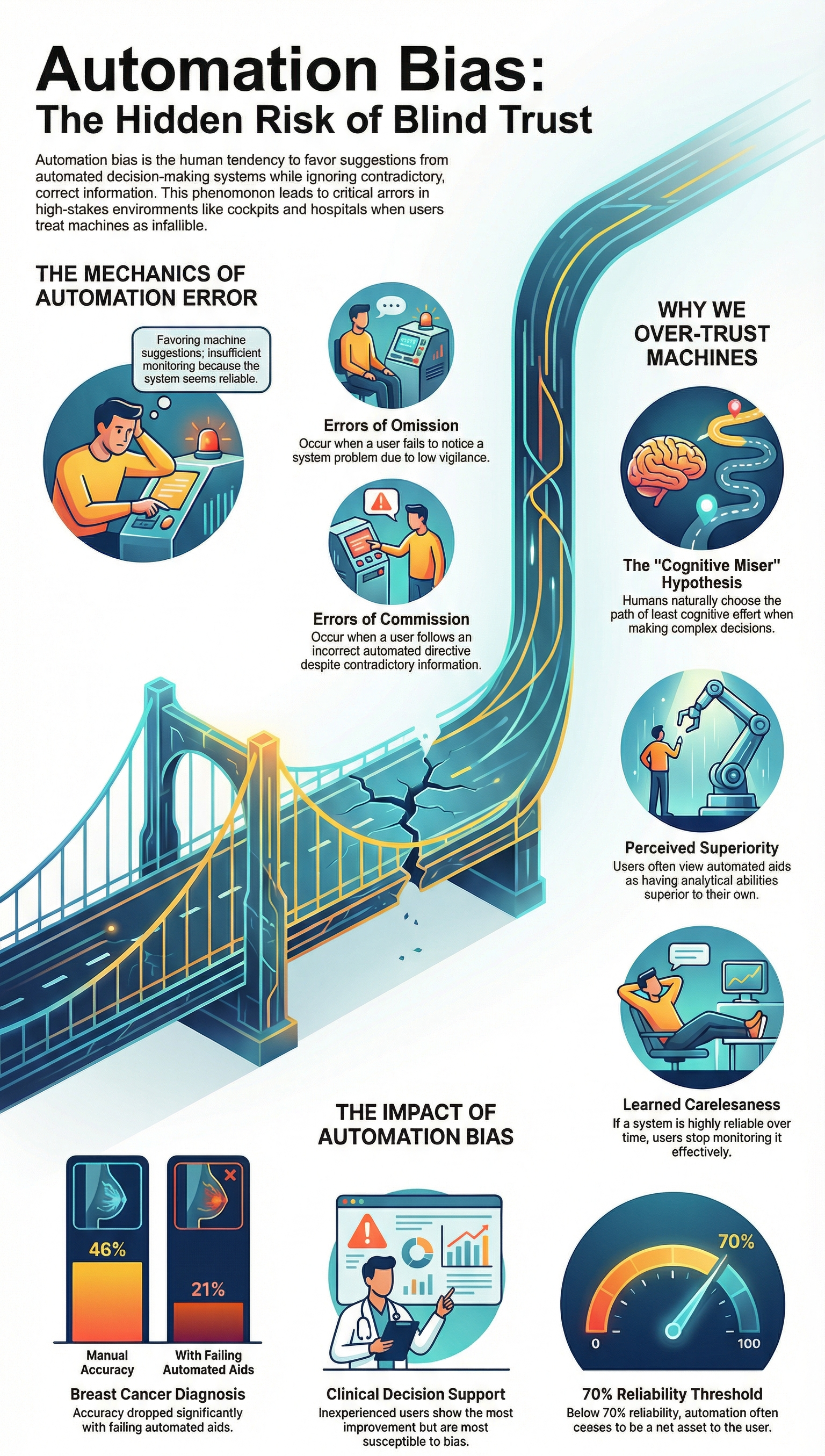 Automation Bias: The Hidden Peril of Blind Trust in AI - Exploring the dangers of over-reliance on automated decision-making systems.