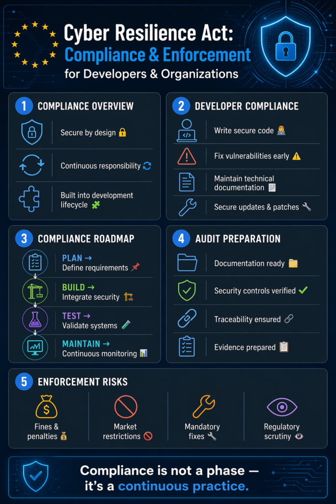 Comprehensive guide to Cyber Resilience Act compliance and enforcement for organizations.