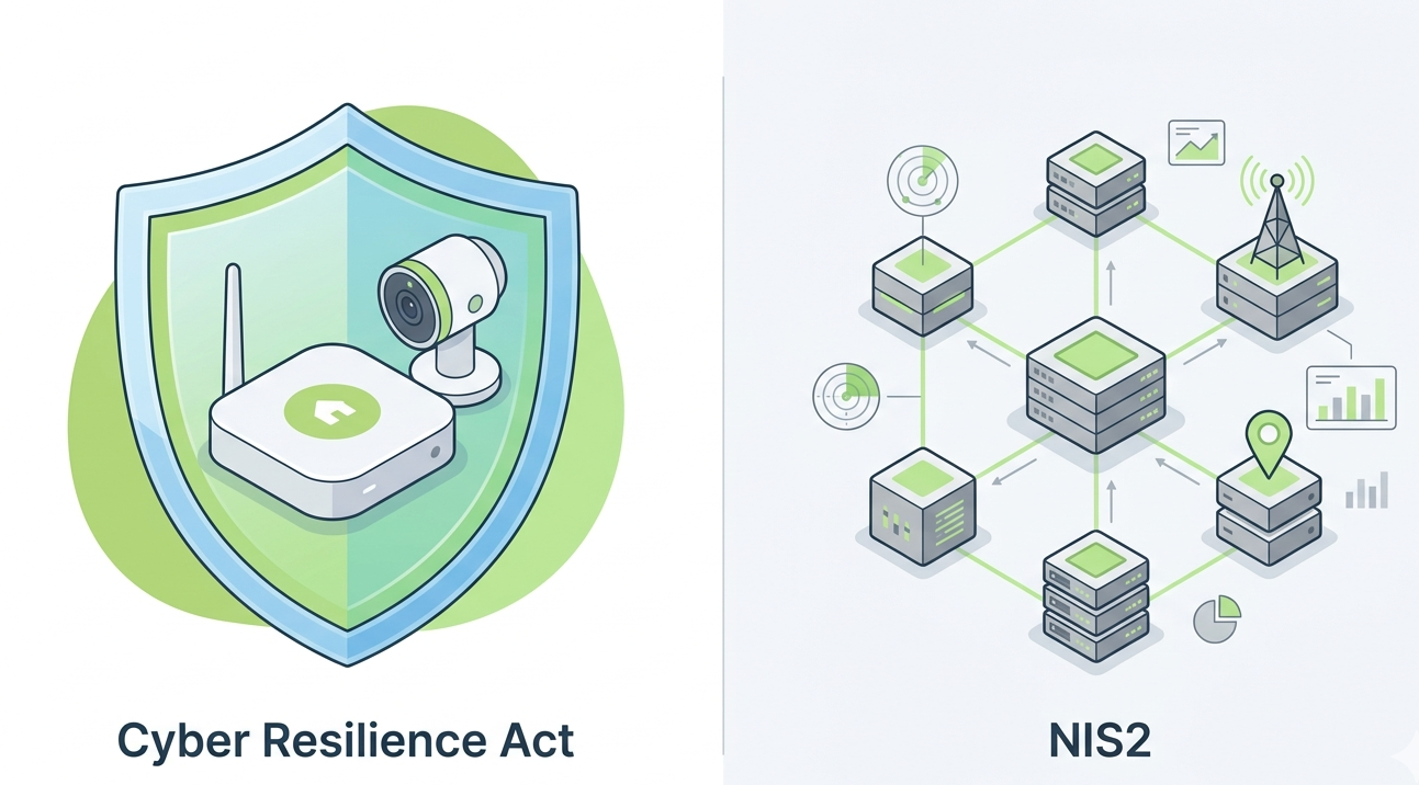 Iconic comparison of software and hardware regulations: cyber resilience act vs nis2.