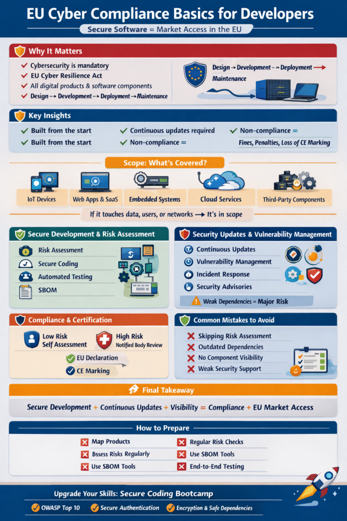 A digital roadmap from risk assessment to CE marking for eu cyber compliance basics developers.