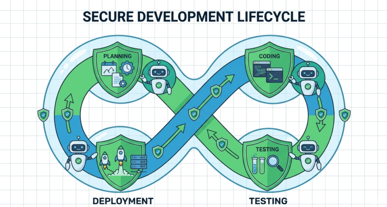 Infinite loop diagram showing continuous security checks as part of software risk management CRA.