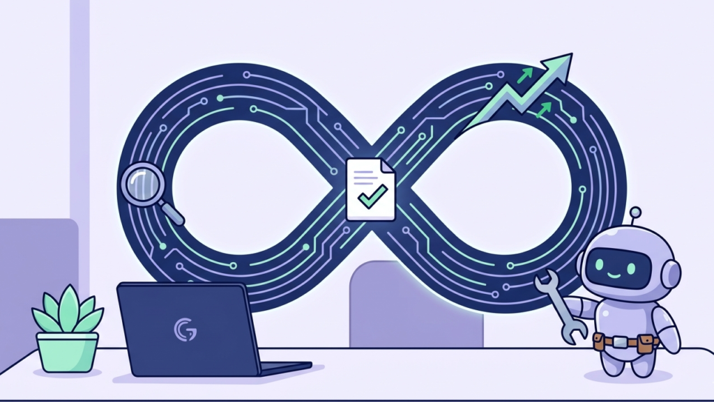 An infinity loop showing continuous monitoring as part of cyber resilience act compliance services. 