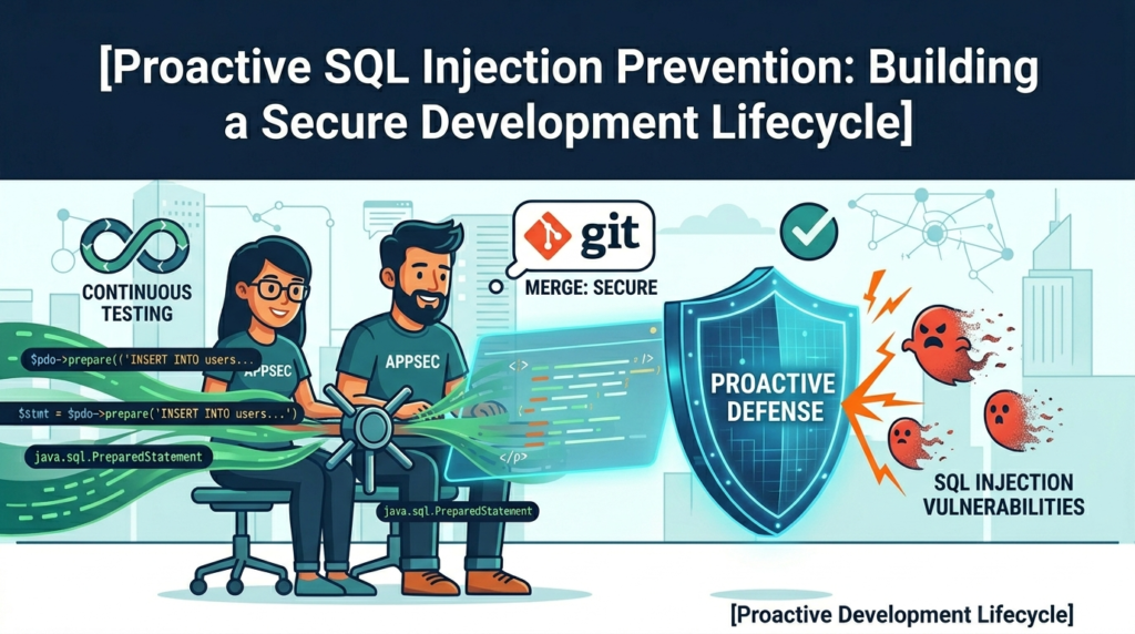 A secure development team preventing SQL injection PHP Java through continuous testing and proactive defense.
