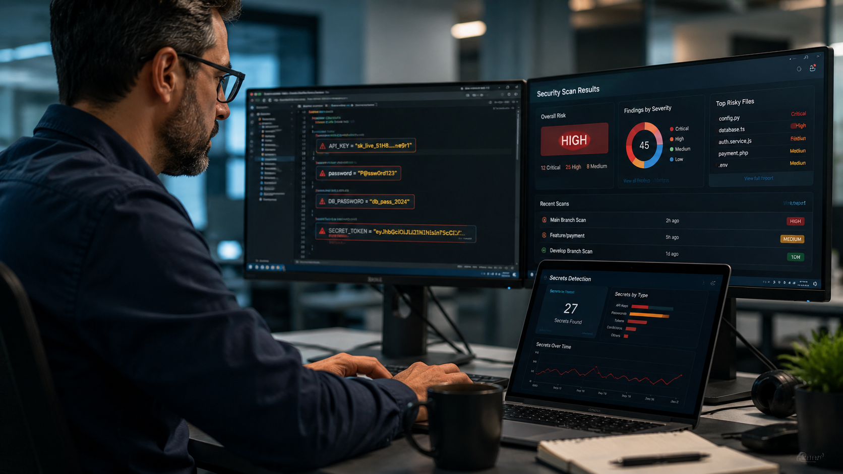 Identifying Sensitive Data Application Code through security dashboards and code review screens.