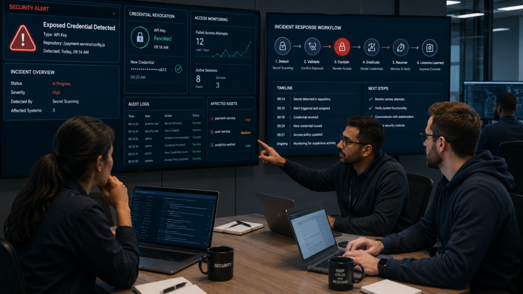 Preventing Secrets Exposure Source Code through secure code reviews and development monitoring.