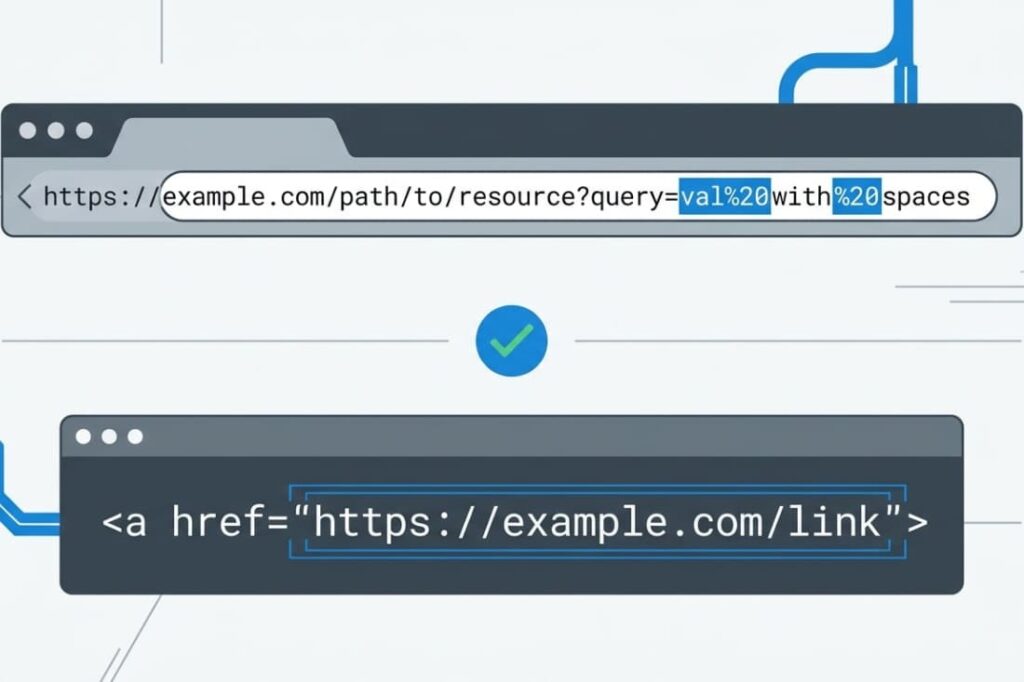 URL percent encoding and HTML href attribute illustrating how output encoding prevent XSS correctly in web contexts.