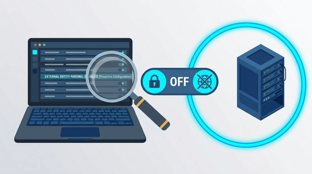 XML External Entity (XXE) Prevention via proactive configuration disabling external entity parsing on a secured server.