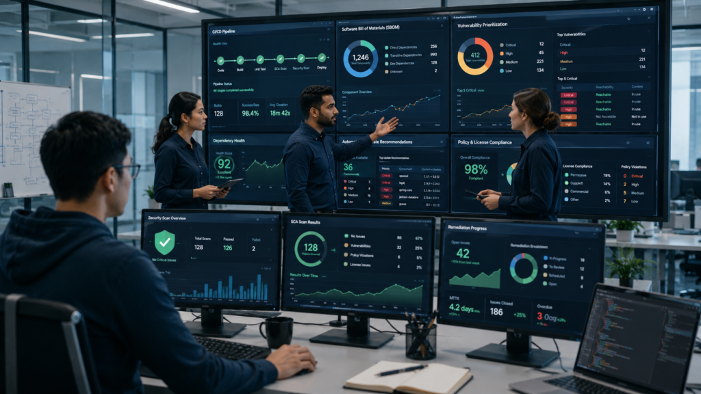 Challenges implementing SCA effectively using automated vulnerability prioritization and SBOM monitoring.