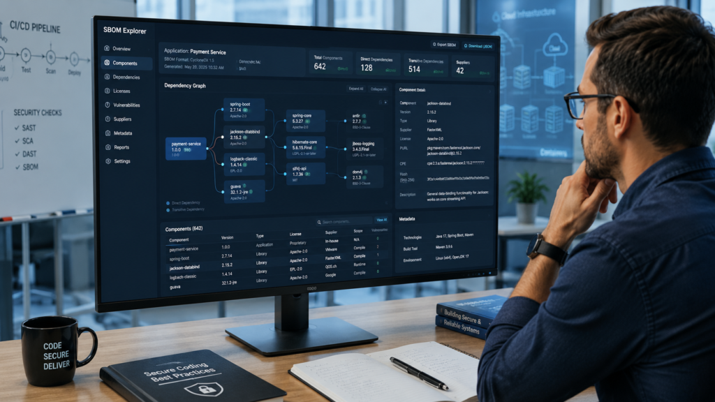 Software dependency inventory for creating software bill materials SBOM