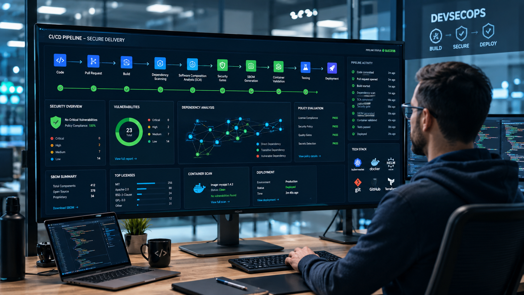 Integrating SCA CI CD pipeline for faster releases with automated dependency scanning and secure software delivery.