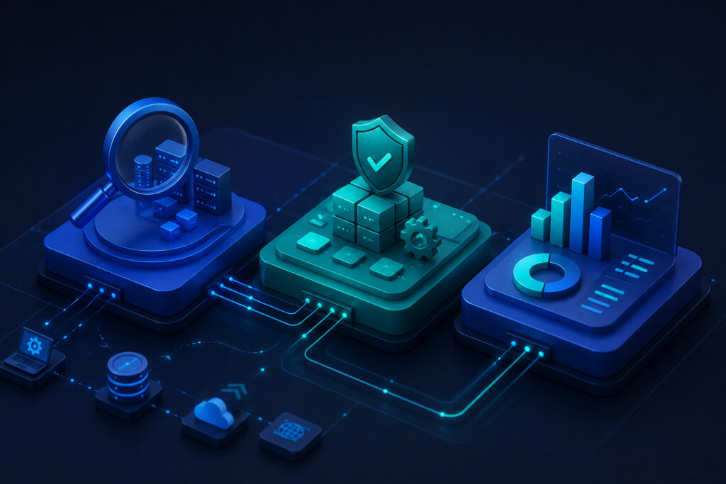 Modern cybersecurity dashboard showing real-time scanning metrics.