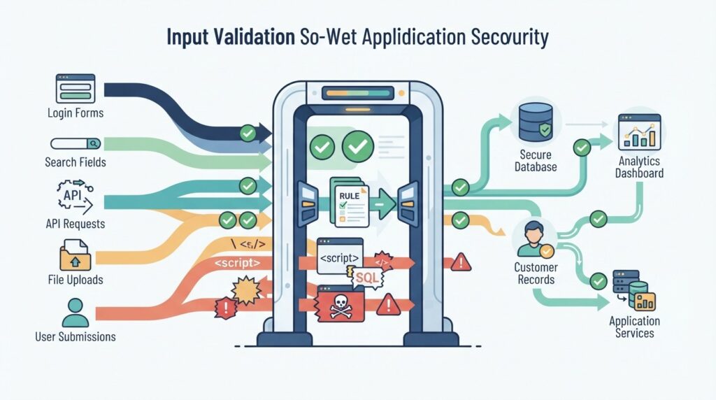 Diagram showing how DevOps teams integrate validation frameworks into web application development.