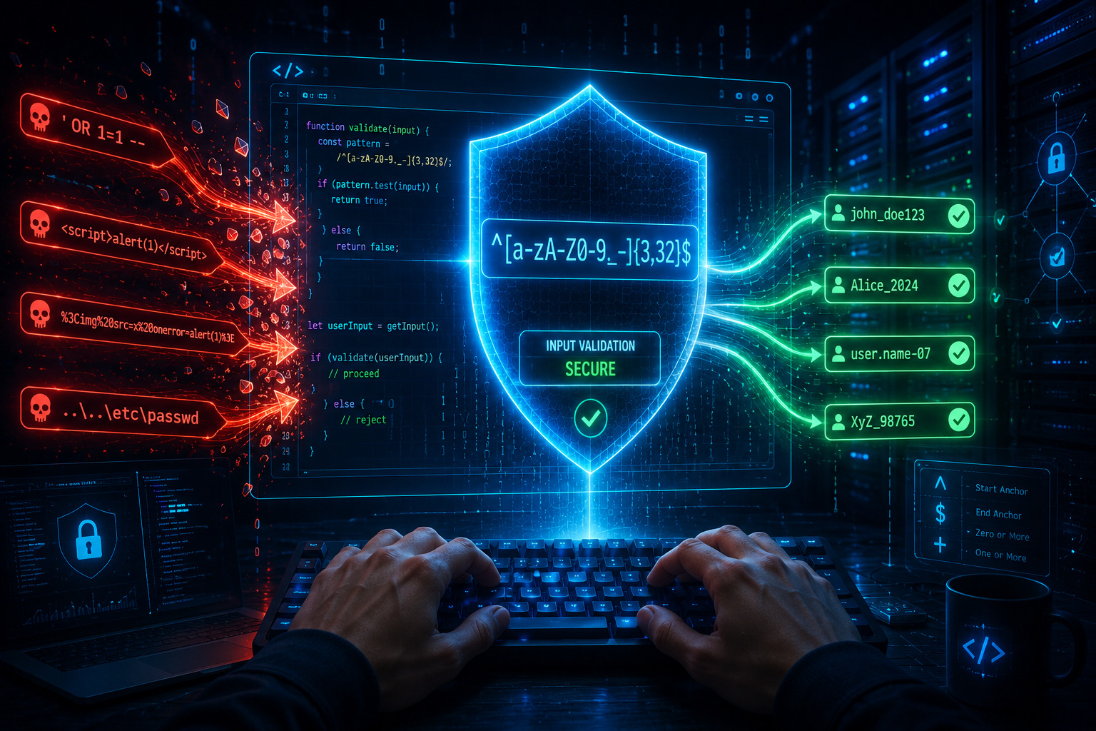 using regex securely input validation